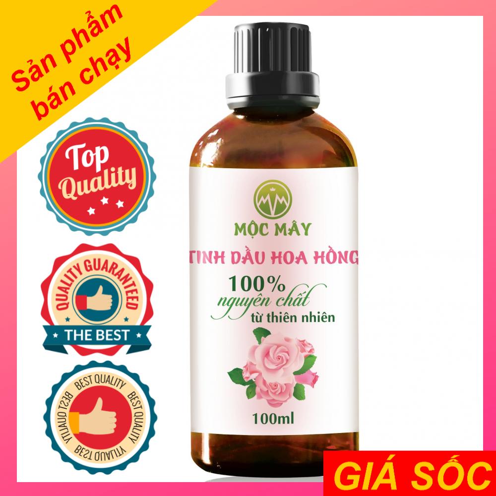Tinh dầu hoa Hồng chai 100ml Mộc Mây - tinh dầu nguyên chất từ thiên nhiên xông phòng, thơm phòng, thư giản, đuổi muỗi