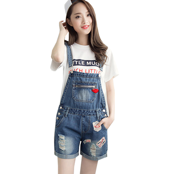Quần yếm jeans phối logo y513