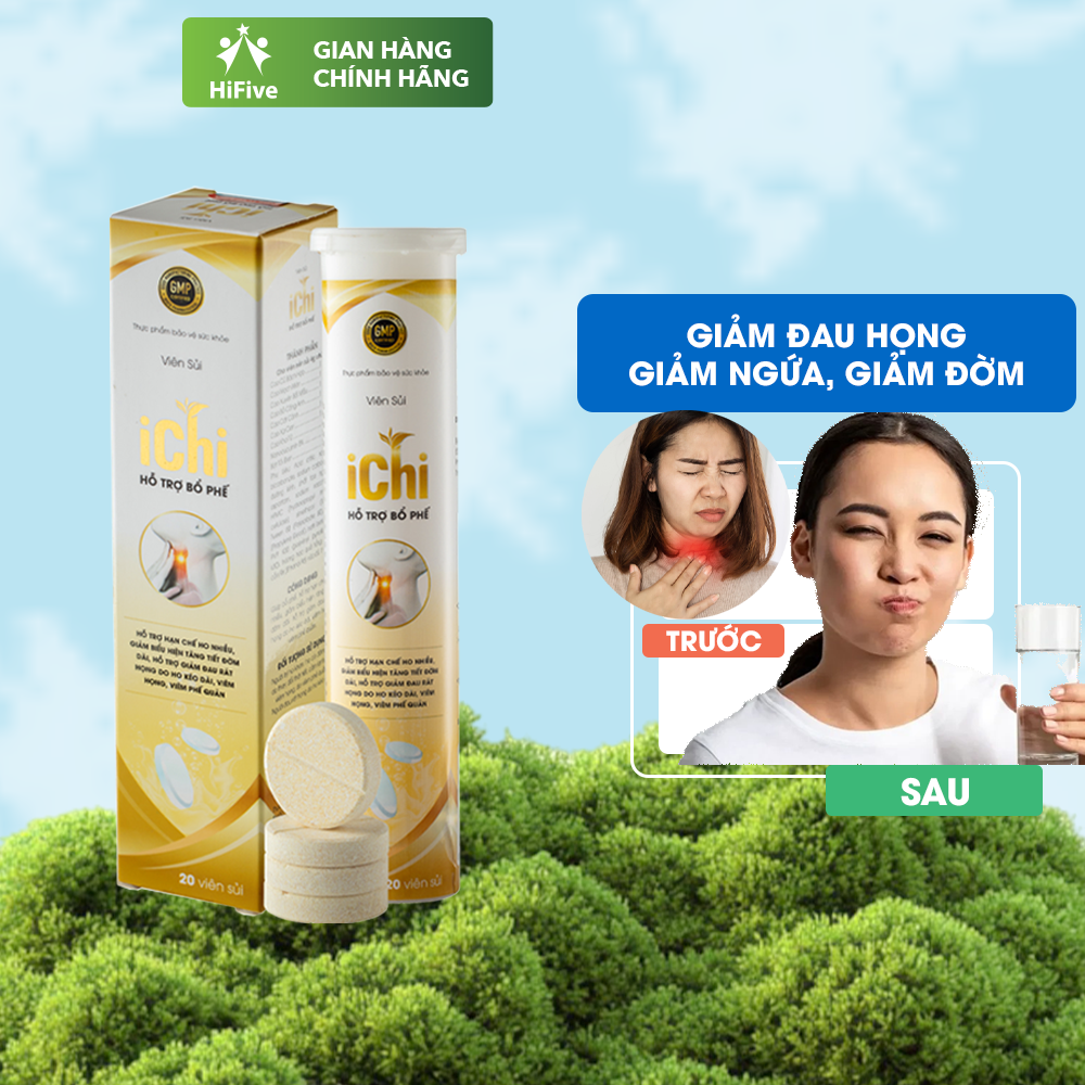 Viên Sủi Ichi - Giải Pháp Giảm Amidan, Viêm Họng, Làm Dịu Cổ Họng, Giảm Ho Đờm, hộp 20 viên Giá  200,000 Đồng*Miễn phí vận chuyển
