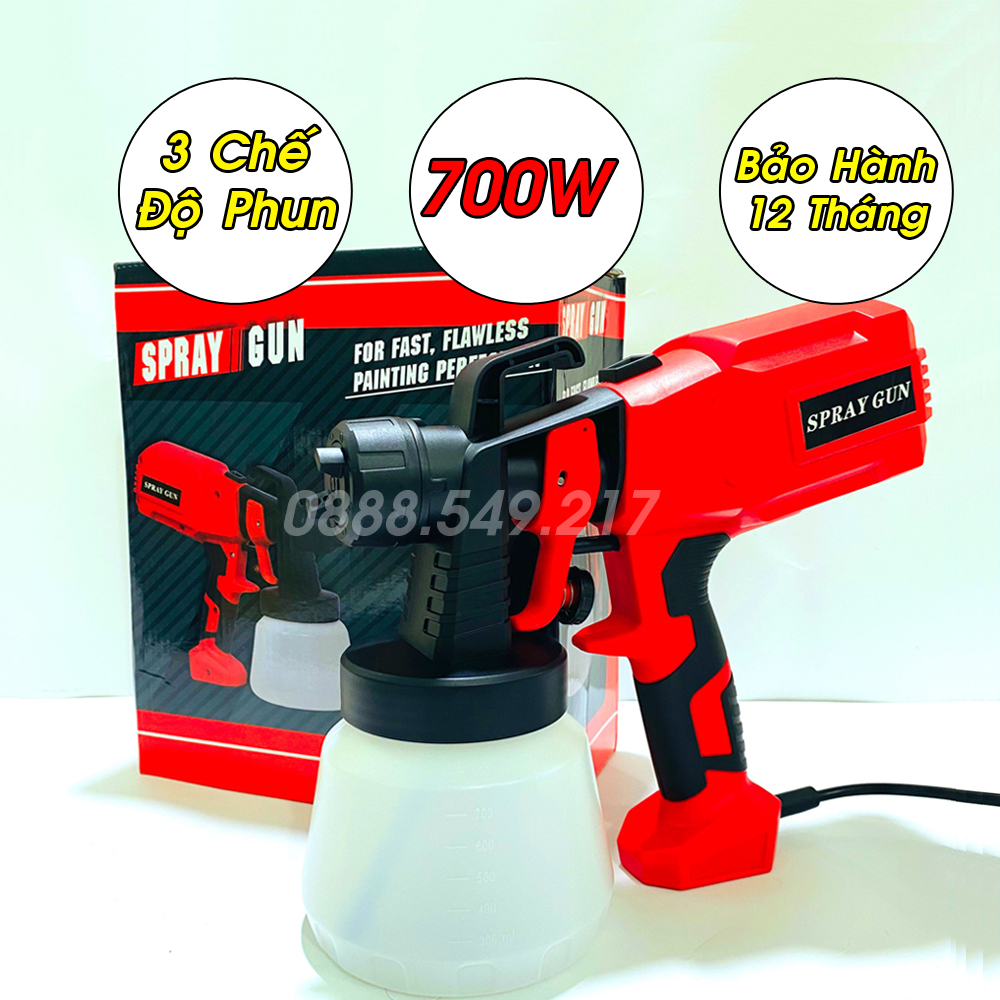Máy phun sơn 700w - phun sơn cầm tay dùng điện công suất lớn hàng chuẩn lõi đồng mẫu mới