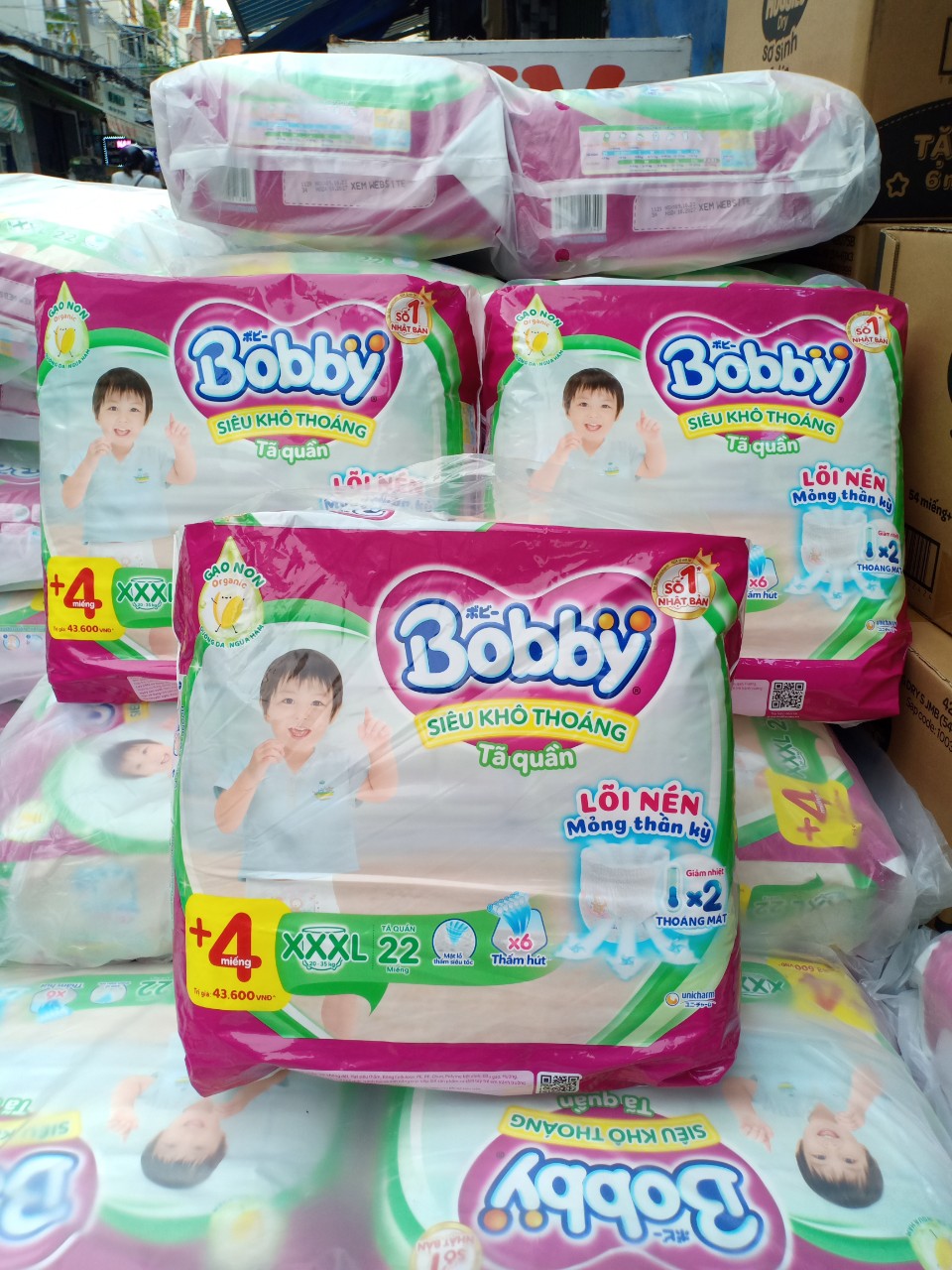 Combo 3 gói tã quần bobby xxxl22+4 miếng