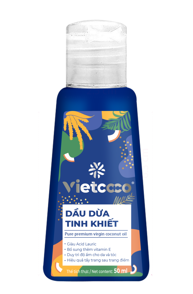 Dầu dừa nguyên chất ép lạnh Vietcoco - Chai 50ml