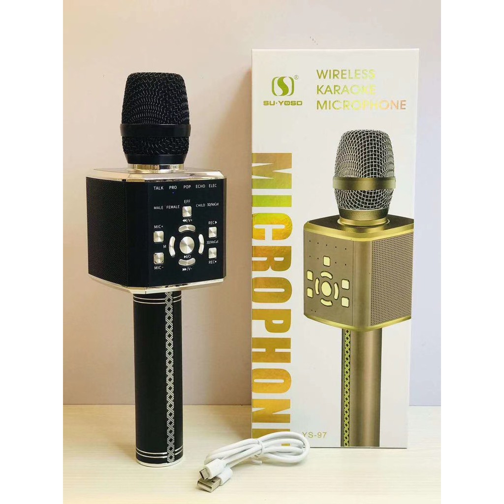 Mic Hát Karaoke Bluetooth Kèm Thu âm livestream YS-97 Đời Mới Nhất bảo hành 1 năm, Loa Bluetooth, Micro Karaoke Bluetooth SU-YOSD YS-97 Hàng Siêu Cấp, Kiêm Loa Bluetooth Hát Cực Hay Với Karaoke Cực Đã Livestream Cực Chuẩn, Chế Độ Echo Pro - Pop Phòng Thu,
