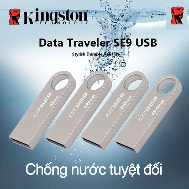 Usb kingston se9 4, 8, 16, 32. 64gb vỏ nhôm chống nước