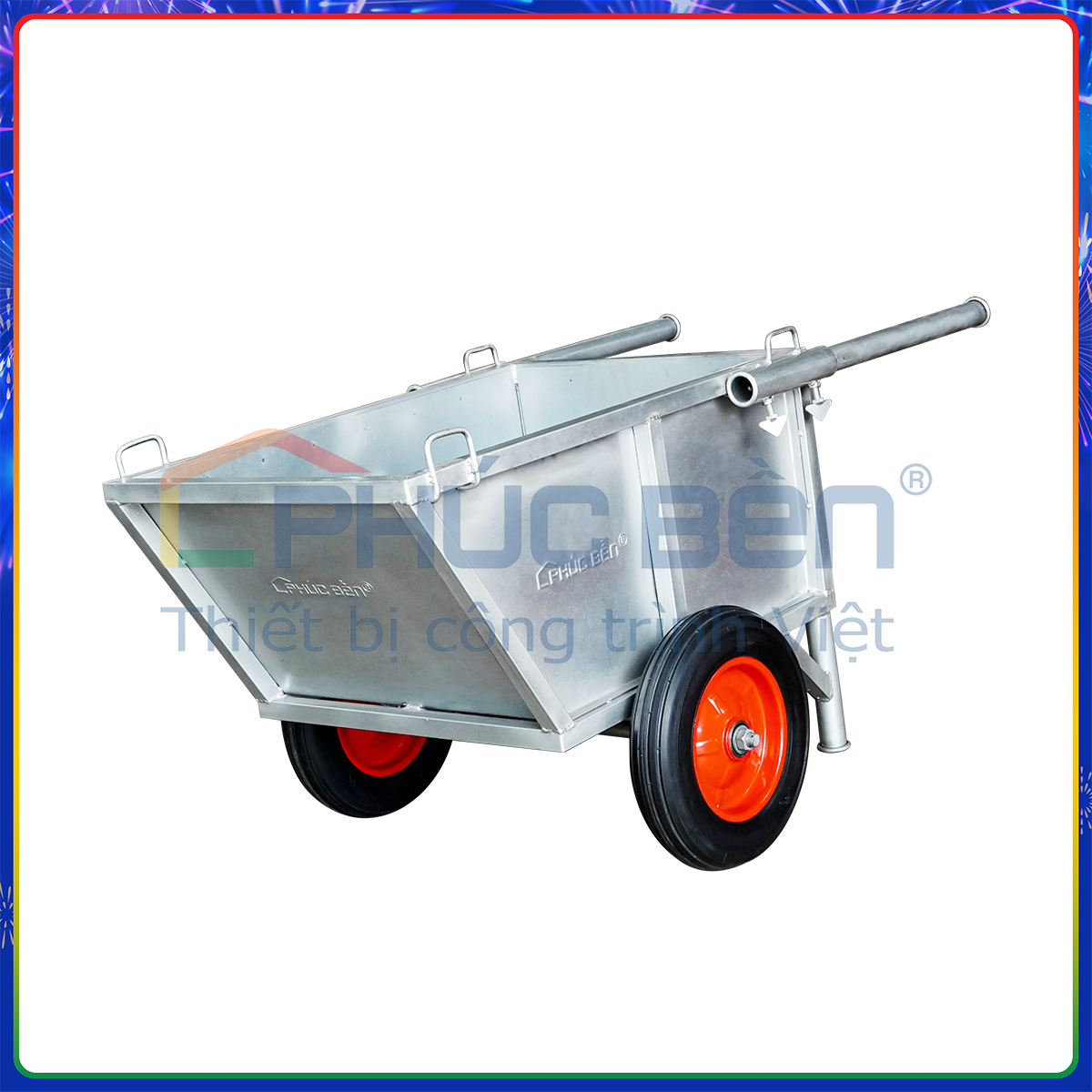 Xe cải tiến kẽm 150L bánh đặc 4.00-8/Xe đẩy hàng hóa, vật liệu