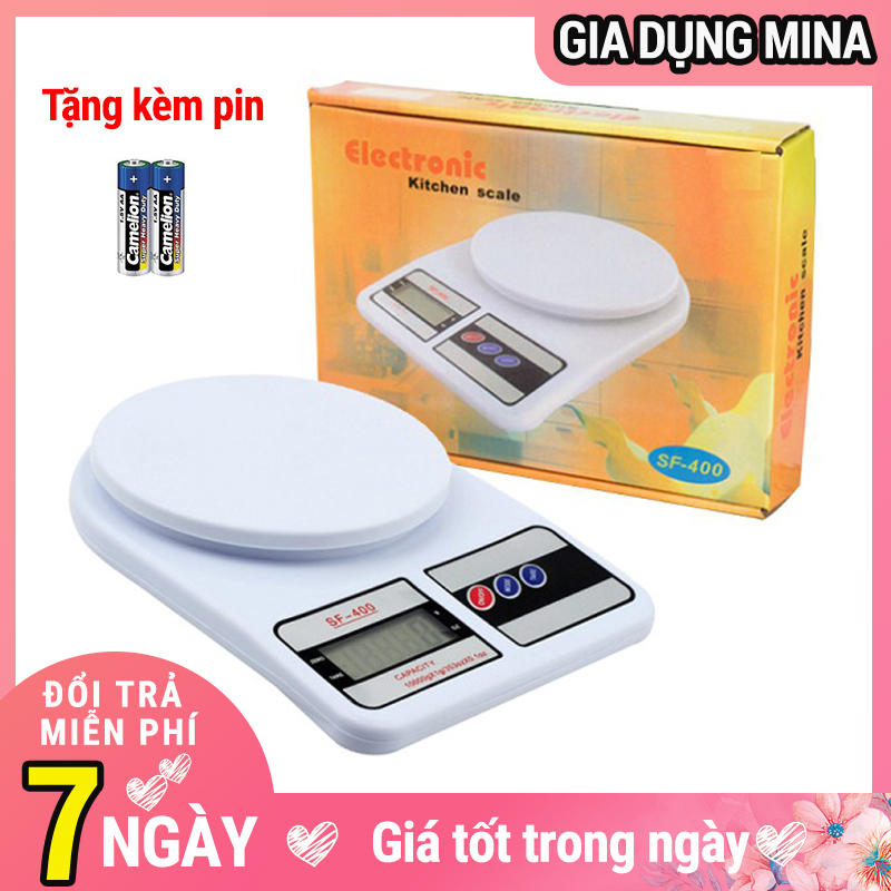 [HCM]Cân điện tử mini Electronic 5-7 Kg dành cho nhà bếp chính xác đến từng gam - Cân Điện Tử Để Bàn Sf-400 Tiện Dụng