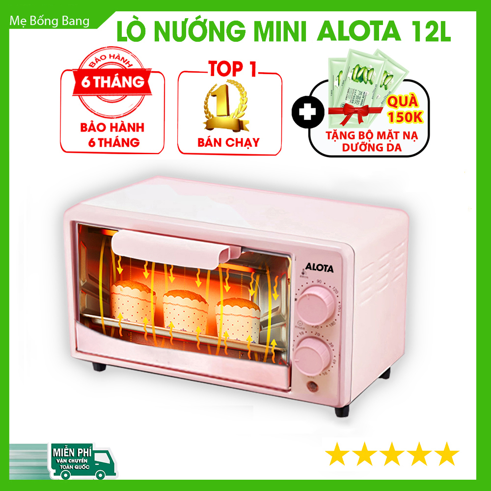 Lò nướng mini ALOTA đa năng sử dụng công nghệ nướng 3D cho thức ăn chín đều màu, thơm ngon, lò vi sóng hâm nóng thức ăn, rã đông nhanh chóng, dung tích 12L sử dụng tiện lợi, bảo hành 6 tháng - Shop Mẹ Bống Bang