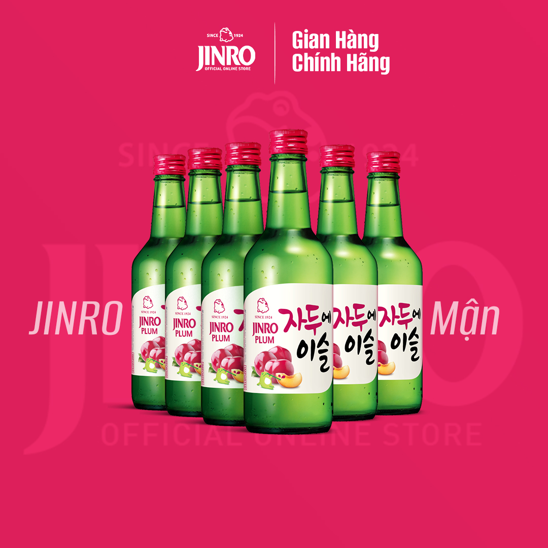 CHÍNH HÃNG Soju Hàn Quốc JINRO VỊ MẬN 360ml - Hộp 6 chai