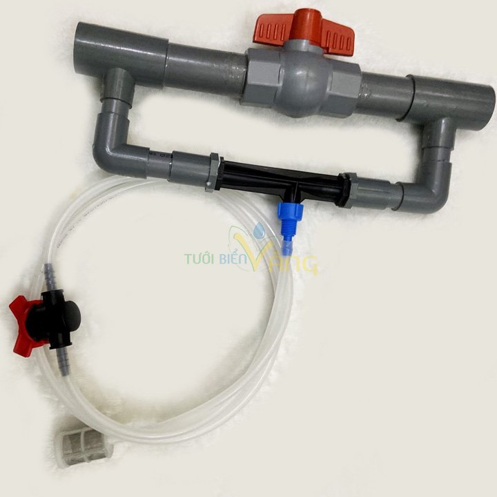 Bộ châm phân venturi lắp sẵn ống trục pvc 34 dùng trong hệ thống tưới phun mưa, tưới phun sương, tưới nhỏ giọt ...