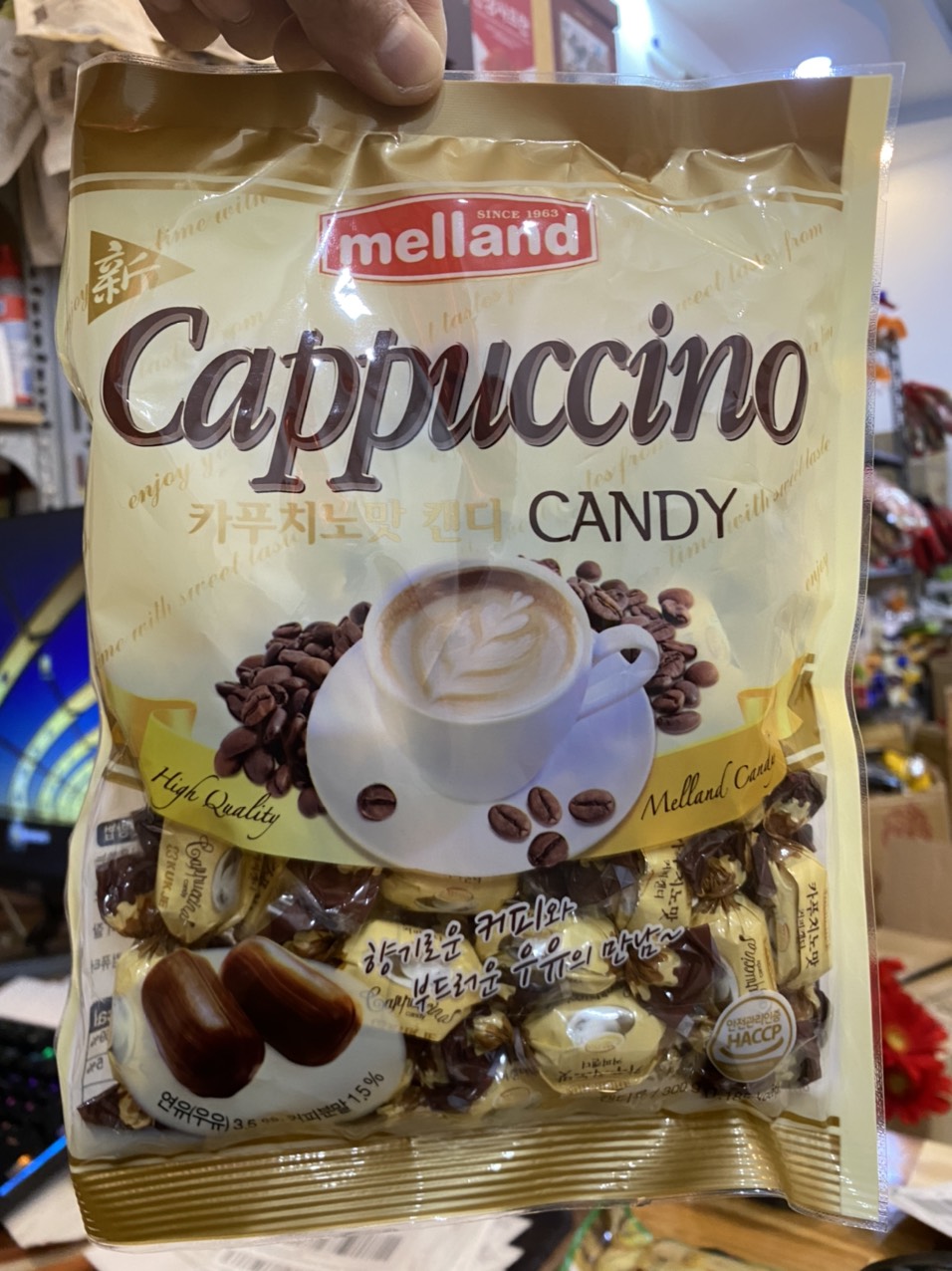 Kẹo capuchino cà phê sữa Melland Hàn Quốc 300g, kẹo cafe coffee siêu ngon