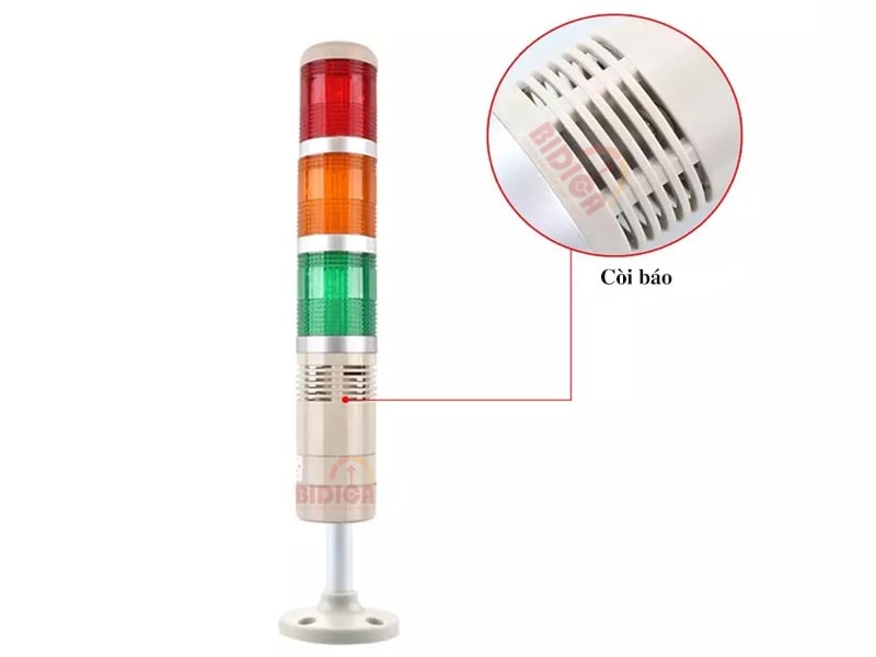 Đèn tháp cảnh báo 3 màu có còi