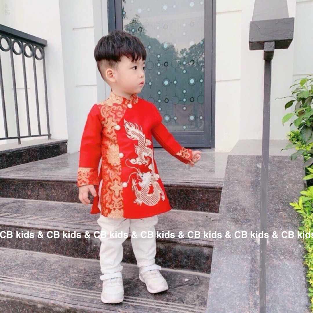 Áo dài cách tân cho bé trai mặc tết 2022