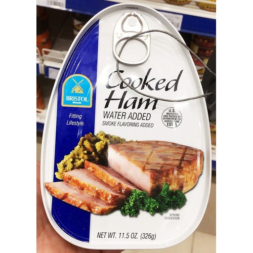 Thịt hộp mỹ cooked ham bristol vị thịt xông khói 326g