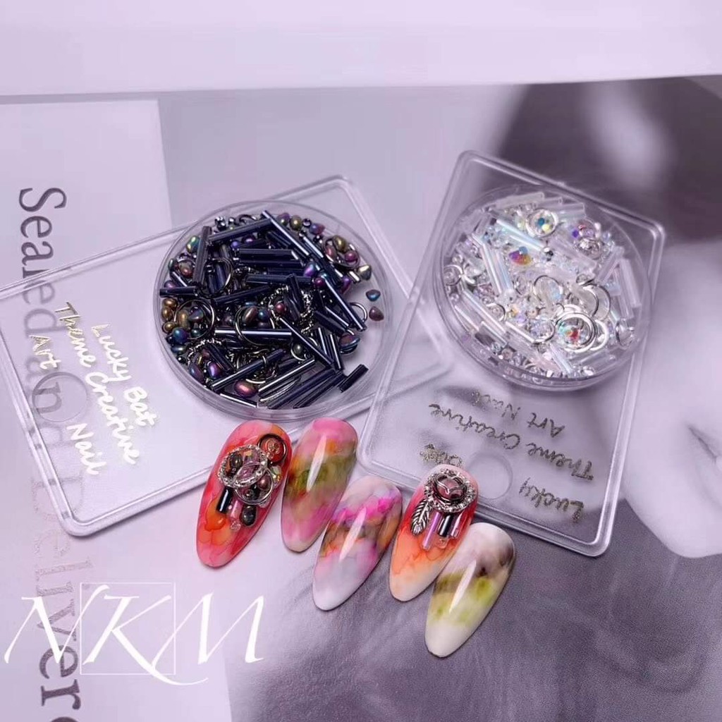 Set 2 cặp charm ống - phụ kiện trang trí móng