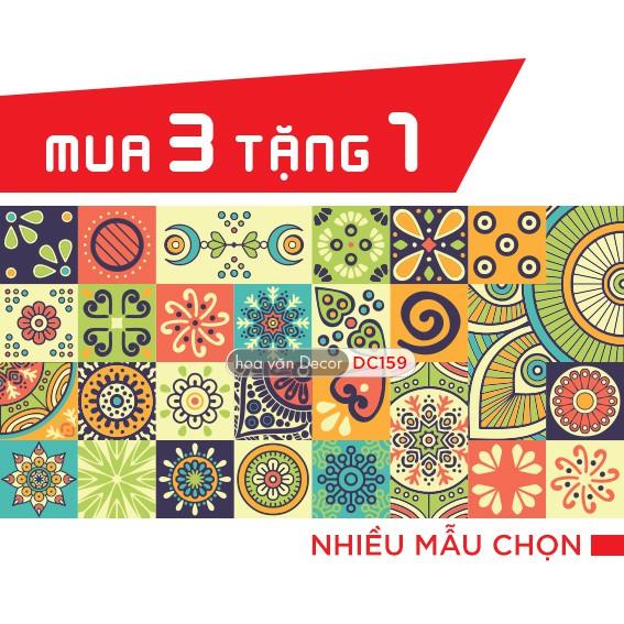 ▪❈  Sét 32 ô Decal gạch bông dán bếp dán tường color Green - KT 60x120cm Mua 3 set tặng 1 set
