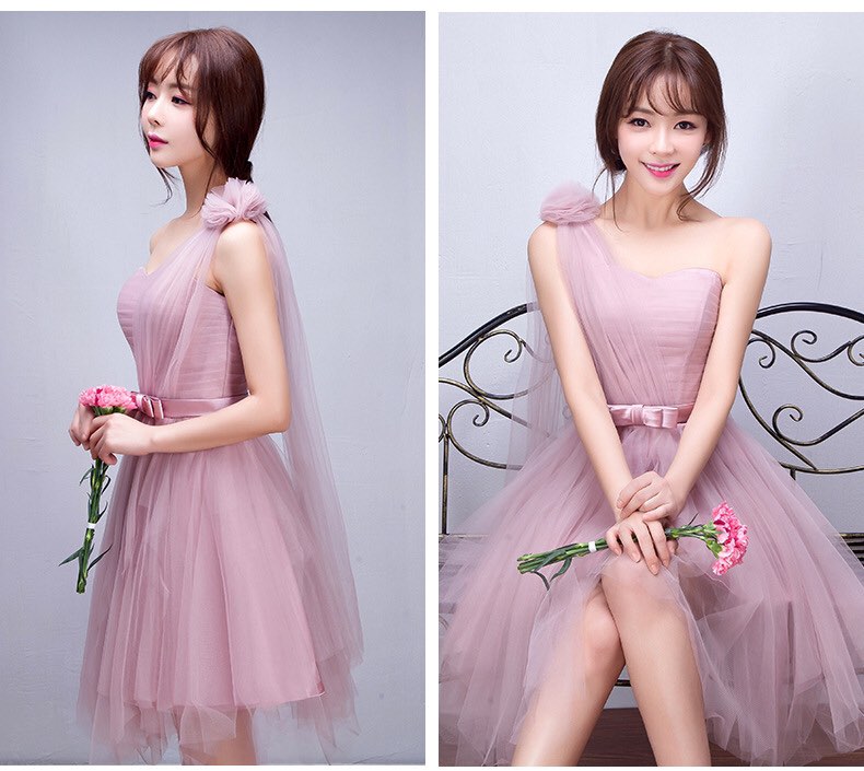 SIÊU HOT Đầm xoè phối lưới lệch vai đáng yêu