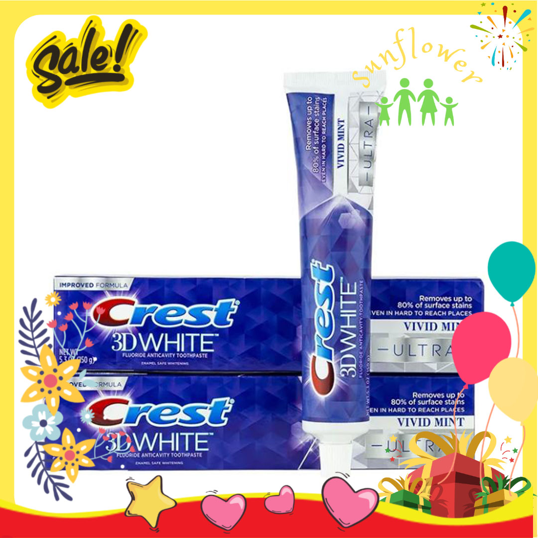 Kem Đánh Răng Siêu Trắng Crest 3D White Advanced Triple Whitening 158g của Mỹ