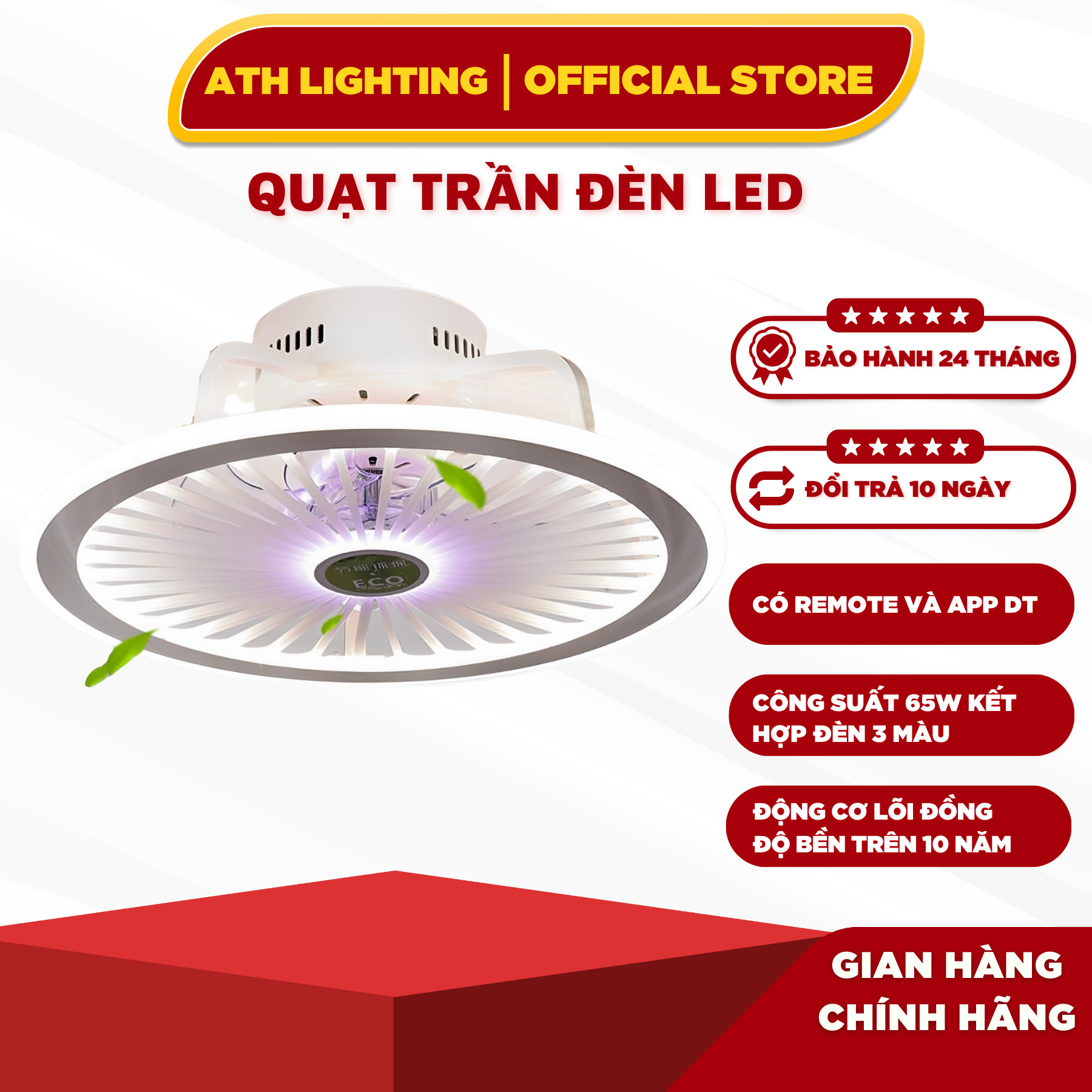 Quạt Đèn Trần ATH LIGHTING, Loại Quạt Trần 3 Cấp Độ Gió