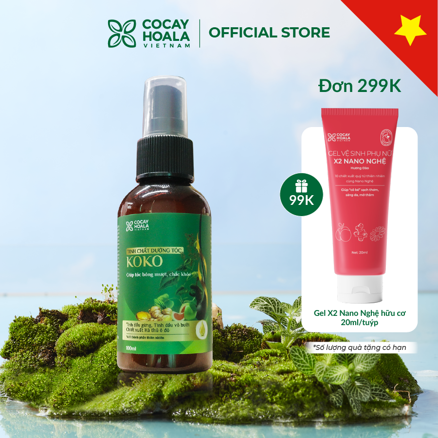 Tinh chất dưỡng tóc KOKO Cocayhoala - Ngăn rụng tóc - Kích thích mọc tóc - Giúp tóc mềm mượt - 100ml