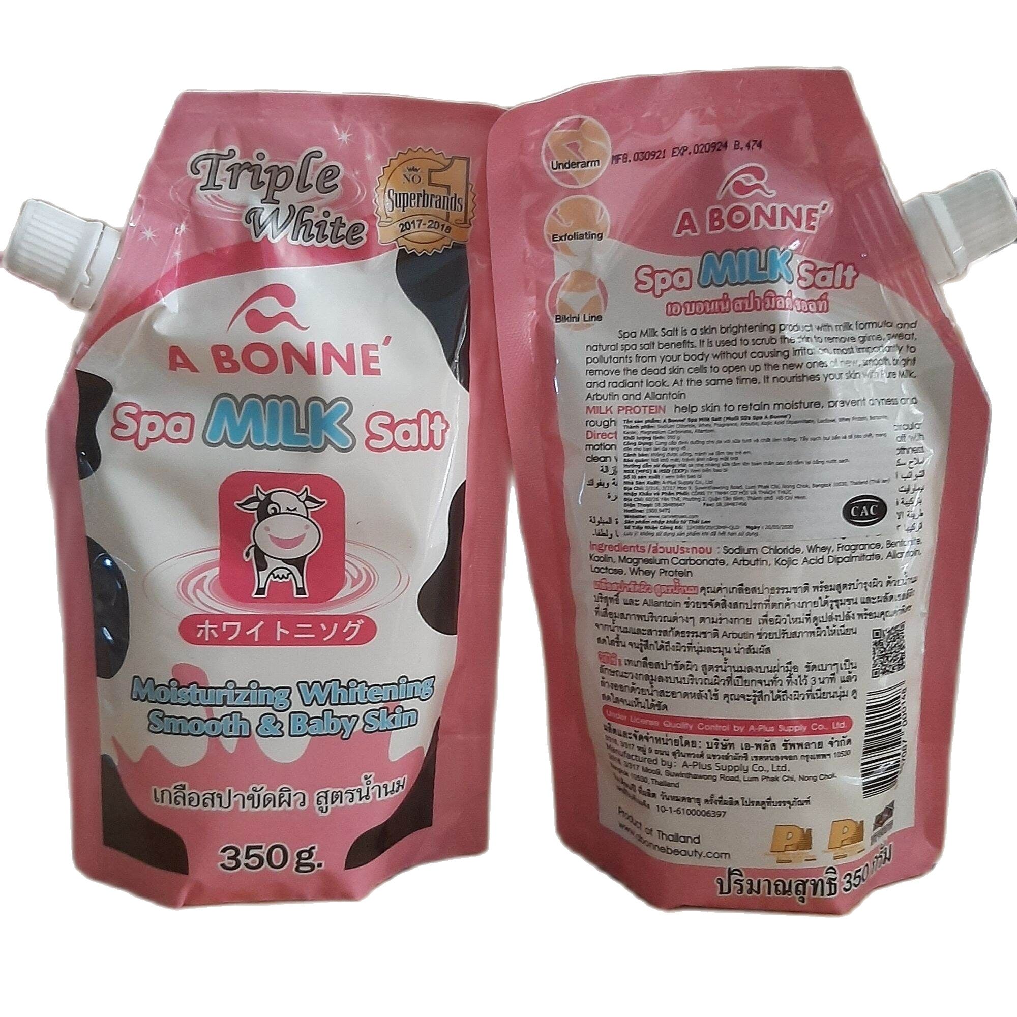 Muối tắm sữa bò A Bonne - tẩy tế bào chết body thái lan hương sữa tươi 350g loại 1