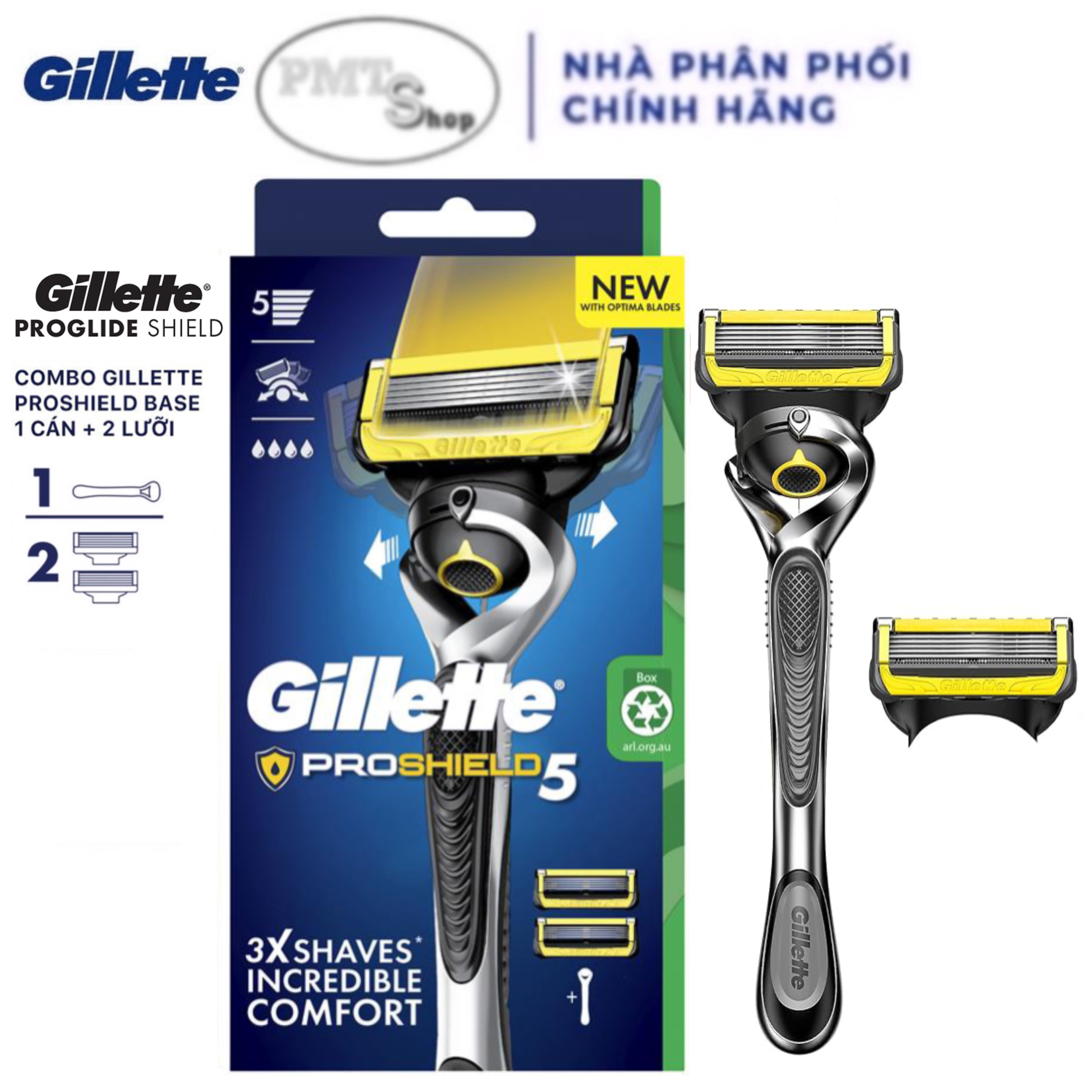 Dao cạo râu 5 lưỡi Gillette Fusion5 + 1 Proshield có thể thay lưỡi Fusion Proshield5 Razor