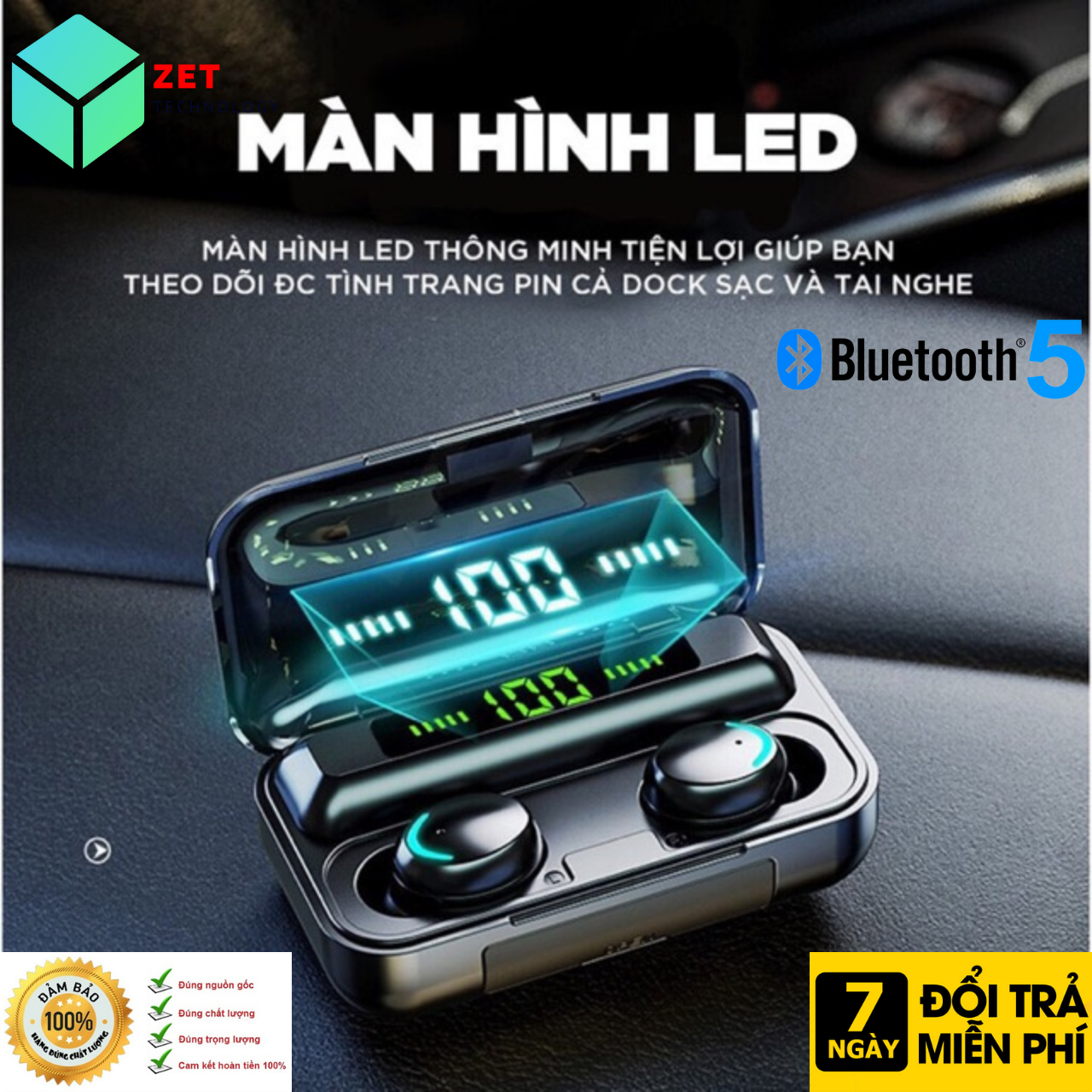 Tai nghe bluetooth f9 pro quốc tế mới nhất công nghệ blt 5.2 tai nghe nhét tai không dây cảm ứng chạm chống nước có mic đàm thoại - bảo hành 6 tháng tại zet- đồ chơi công nghệ số giá gốc