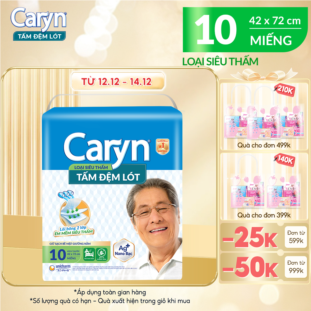 Tấm Đệm Lót Caryn Siêu Thấm 10 Miếng Giúp Bảo Vệ Chống Trào