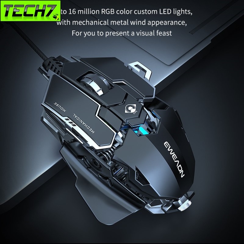 Chuột cơ gaming led RGB 12800DPI MK500 mechanical Gaming mouse E-Sport
