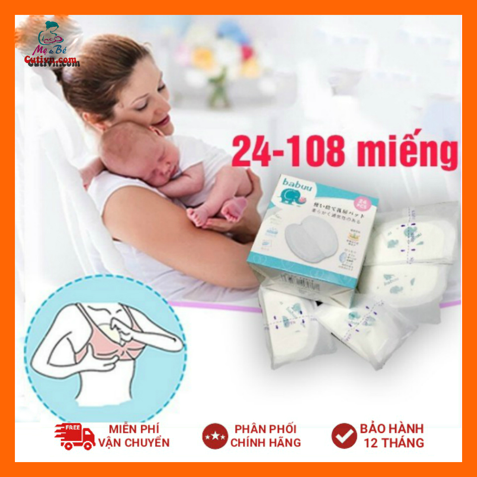 Hộp 24-108 miếng lót thấm sữa dùng 1 lần Babuu baby nhật bản