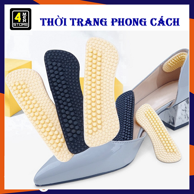 [HCM]⚡ Siêu Êm ⚡ Miếng Lót Giày 4D Chống Đau Gót Chân Cao Cấp - Miếng lót gót giày silicon 4 D chống trầy chân