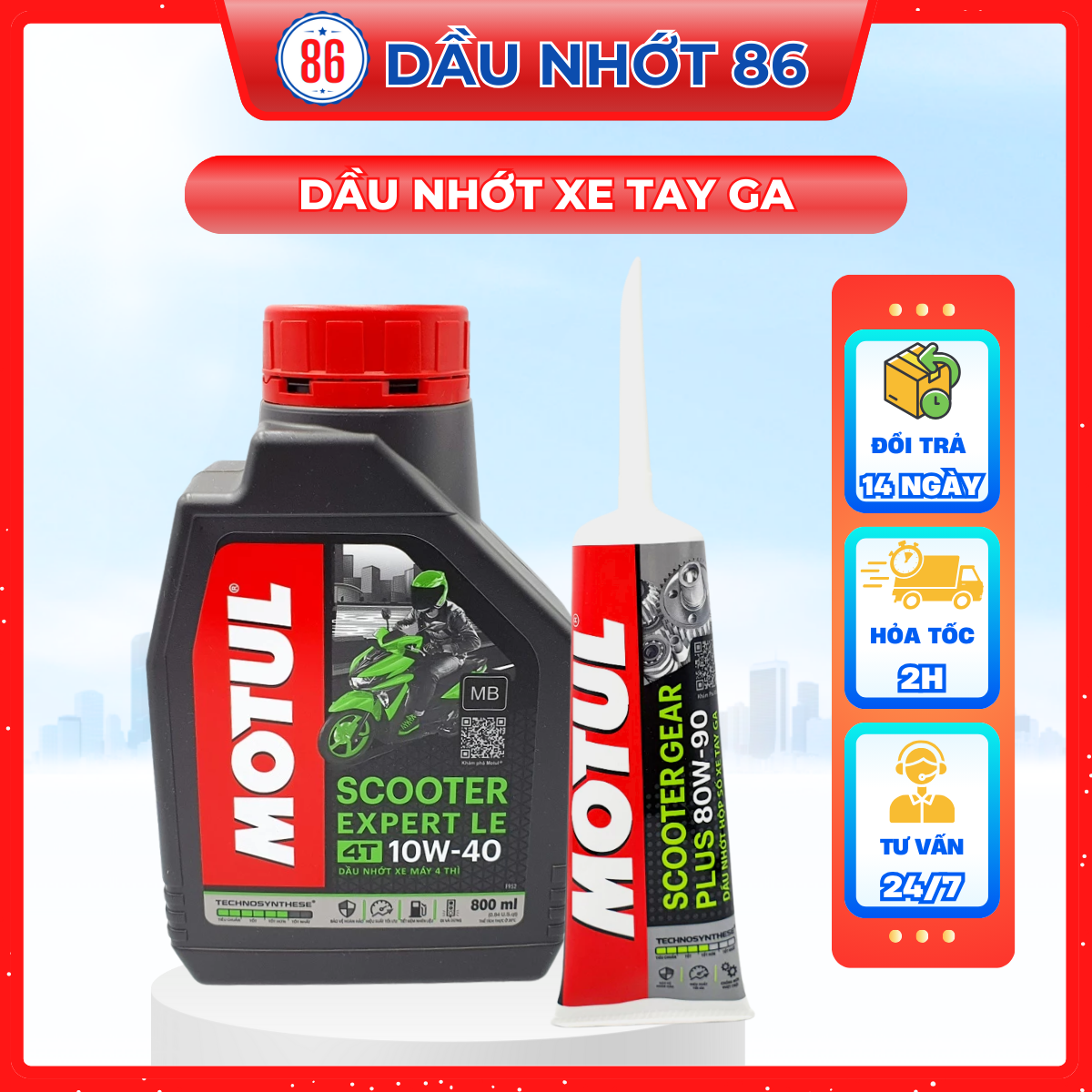 Combo nhớt Motul Expert Le 800ML tặng nhớt hộp số Motul