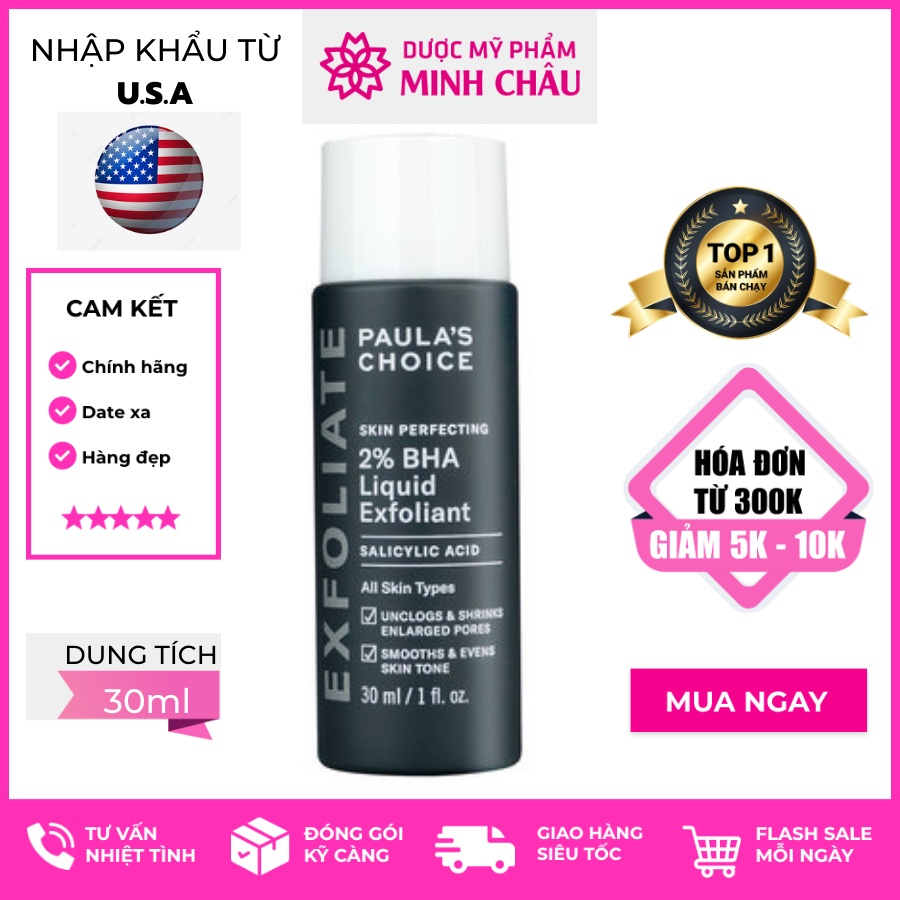 Tẩy tế bào chết Paulas Choice 2% BHA-Paula's Choice Skin Perfecting 2%BHA Liquid