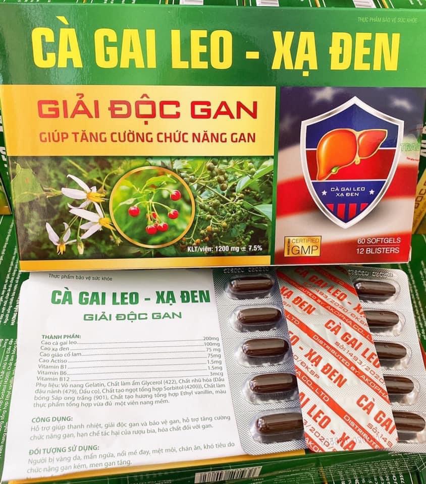 Bổ gan cà gai leo Xạ đen Giúp mát gan lợi mật tăng cường chức năng gan (hiệu quả) hộp 60 viên