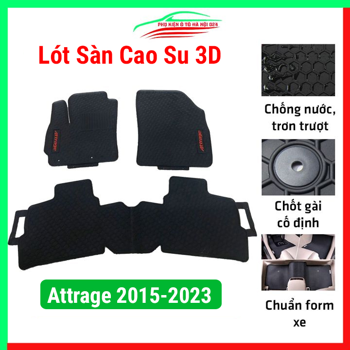  Thảm lót sàn ô tô cao su theo xe Attrage 2015-2023 thảm trải sàn xe hơi không mùi chống trơn trượt mài mòn tốt 