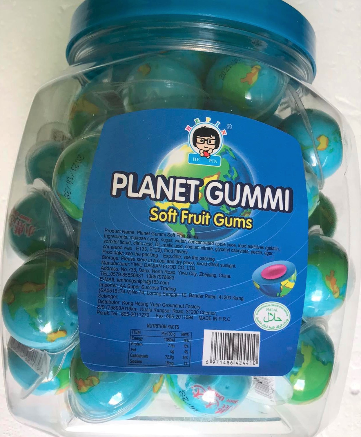 Kẹo mềm Planet Gummi có nhân 50 viên