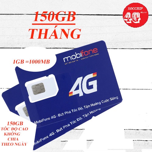 Sim 4g mobifone có 150gb/tháng tốc độ cao mdt150a