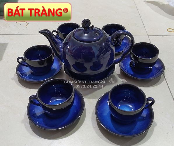 BỘ ẤM CHÉN PHA TRÀ MÀU XANH ĐẸP ẤM TRÀ GỐM SỨ GIÁ RẺ BÌNH PHA TRÀ QUÀ TẶNG