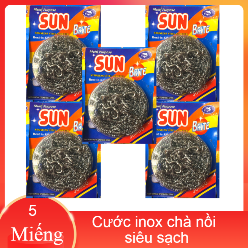 [HCM]Combo 5 Miếng cước inox chà nồi siêu sạch SUN