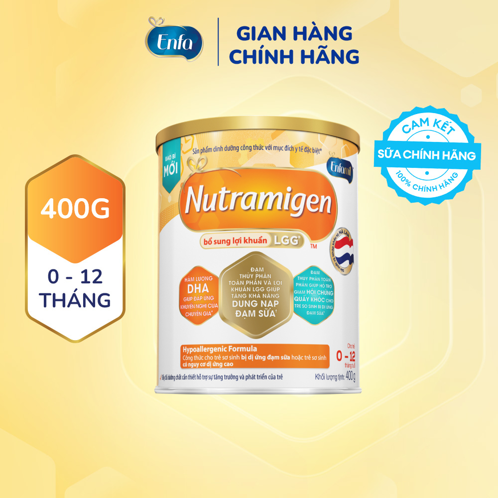 [Dành cho trẻ dị ứng đạm sữa bò] Sữa bột Nutramigen A+ 400g cho trẻ từ 0-12 tháng