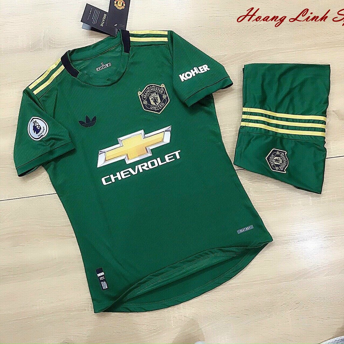 Áo Bóng Đá CLB MANCHESTER United -Xanh LÁ -Bản Thi Đấu-Chất Vải Polyester Thái Cao Cấp