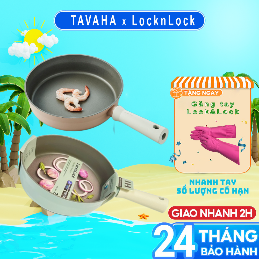 Nồi chảo chống dính suit ih lock&lock dùng được bếp từ có tay cầm cách nhiệt tốt, nhiều dung tích