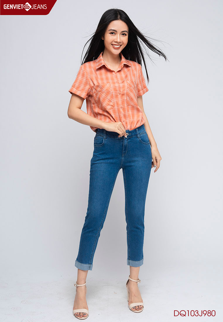 Quần dài jeans nữ dq103j980 genviet jeans