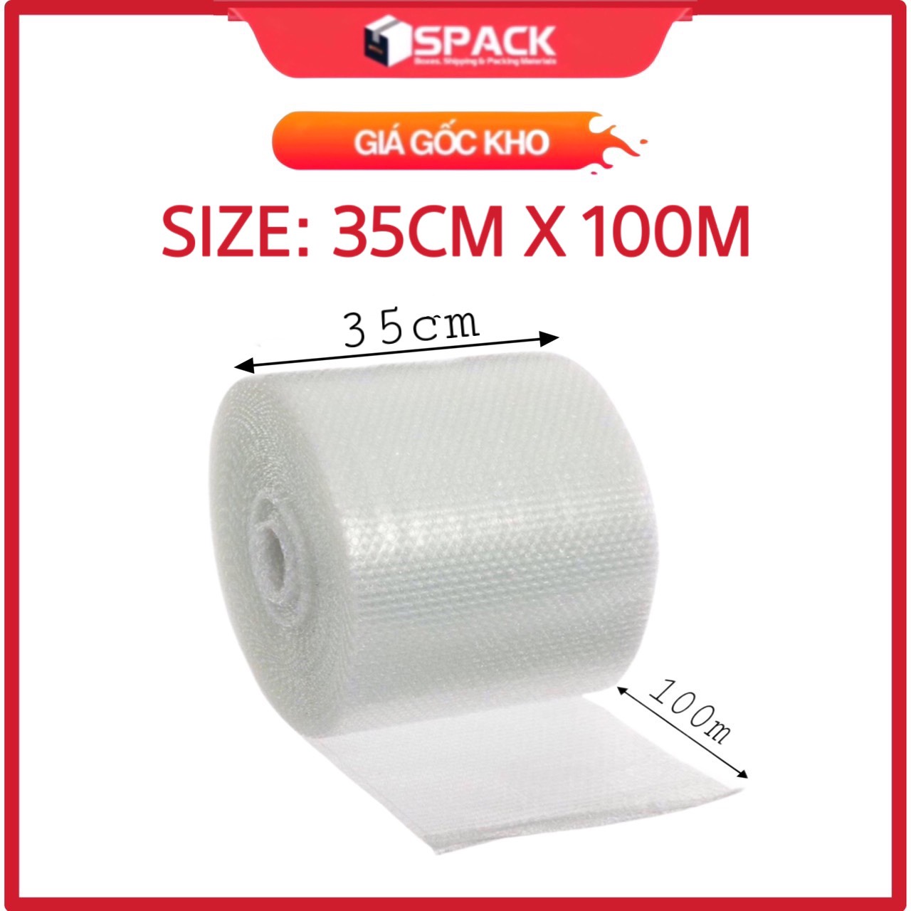 Cuộn xốp hơi chống sốc - bọc nổ, xốp khí 35cm x 100m - spack store