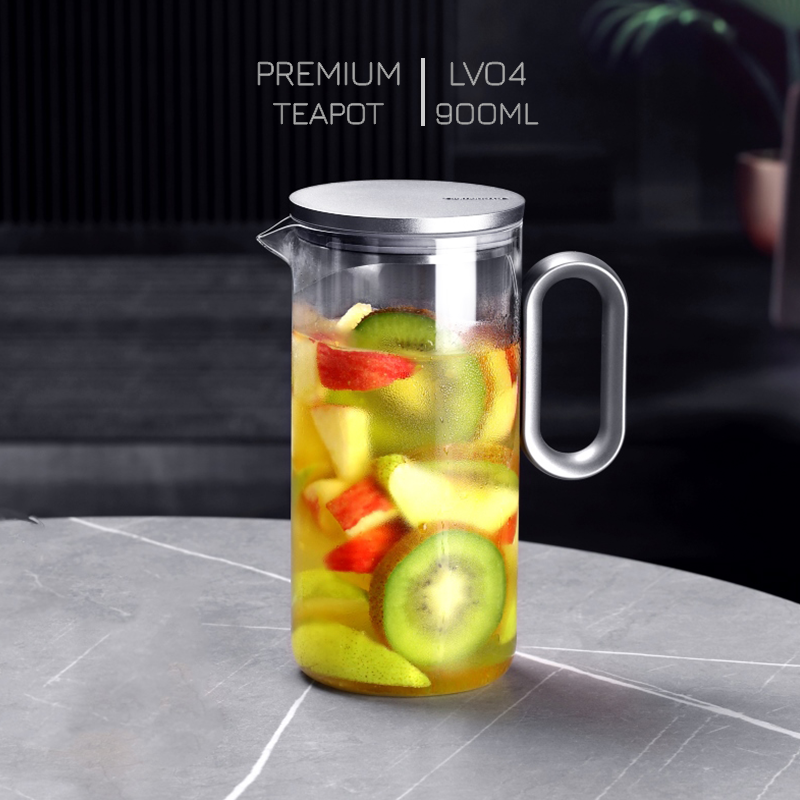 Ấm trà thủy tinh chịu nhiệt cao cấp Samadoyo Premium LV04 900ml - Bình thủy tinh đựng nước pha trà chịu nóng lạnh Samahome Shop