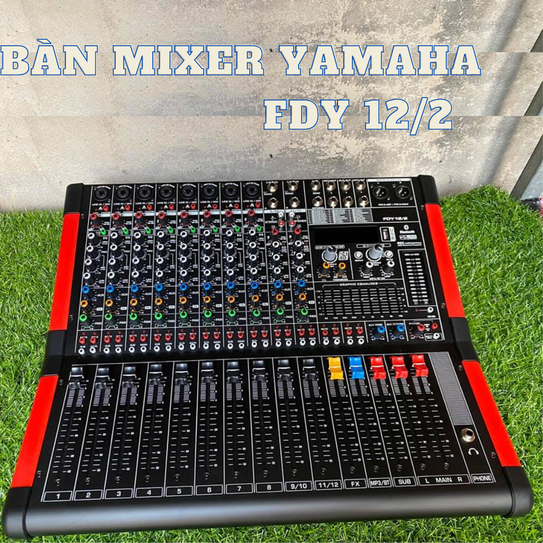 Mixer Yamaha FDY12/2, mixer karaoke, sân khấu, có line sub riêng, kết nối bluetooth