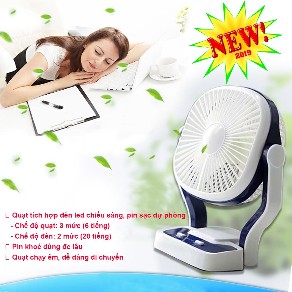 Quạt tích điện giá rẻ, Mua quạt tích điện ở đâu. Quạt Tích Điện Đa Năng [PHIÊN BẢN MỚI HOT 2019] (tích hợp Đèn LED VÀ Pin Sạc Dự Phòng)- Pin Cực Khỏe. Giá Giảm Sốc (-45%). Tặng Kèm 01 Khuyên Giữ Điện Thoại. Bảo Hành 1 Đổi 1.