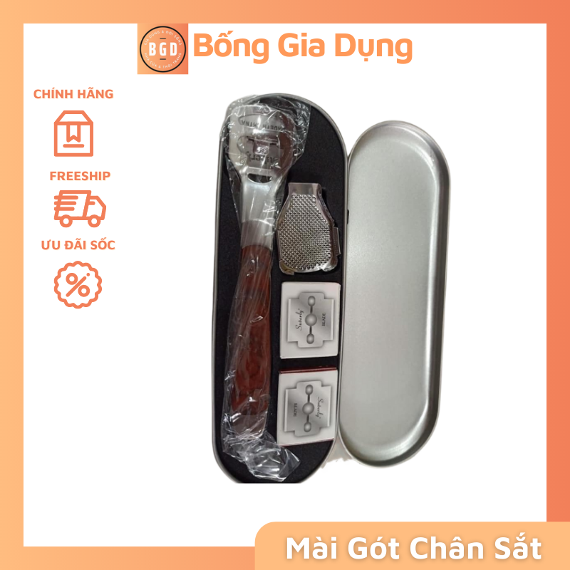 Dụng Cụ Mài Chà Gót Chân Tẩy Da Chết Inox Tặng Kèm 20 Dao Cạo Thay Thế
