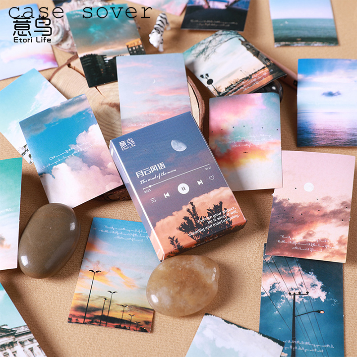 Hộp 30 sticker chủ đề the wind of the moon trang trí planner - case sover