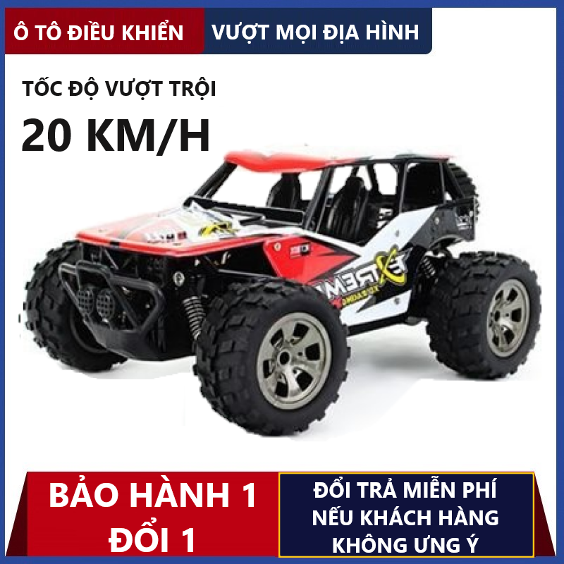 Ô TÔ Địa hình điều khiển từ xa. vận tốc cao 18km/h. khoảng cách điều khiển lên đến 50m. lốp cao su bám dính vượt mọi địa hình. ô tô đồ chơi trẻ em.