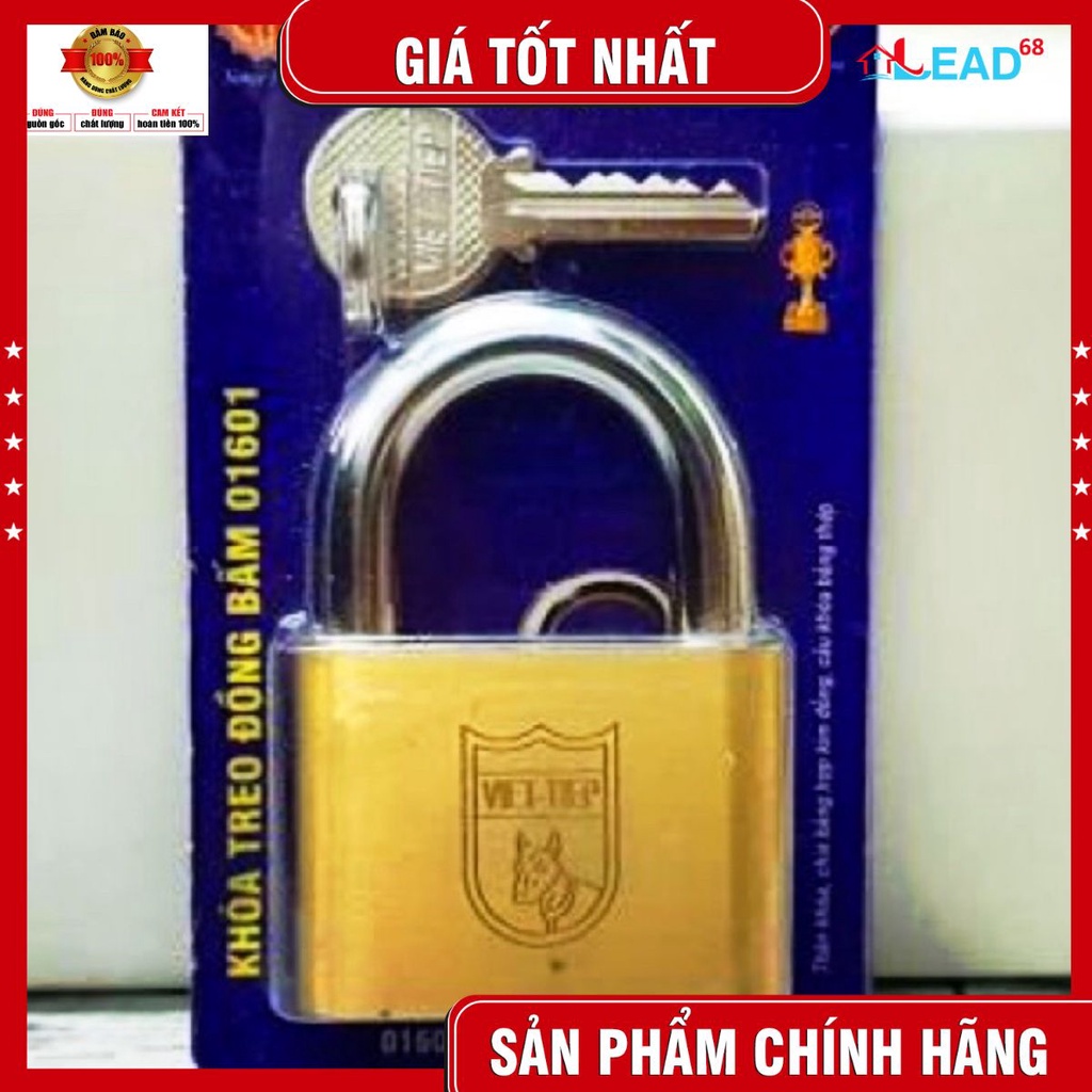 Khoá việt tiệp treo đồng bấm 01601